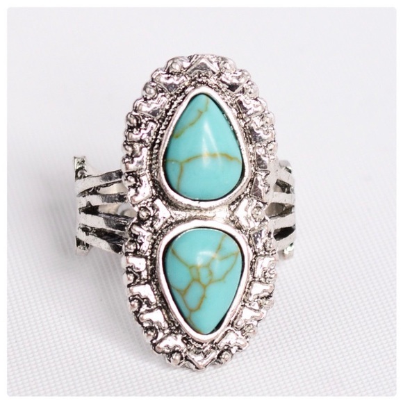 Double Turquoise Candelaria Ring - Picture 2 of 5
